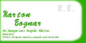 marton bognar business card