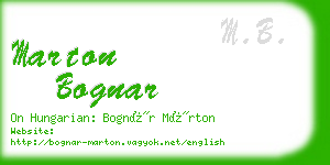 marton bognar business card